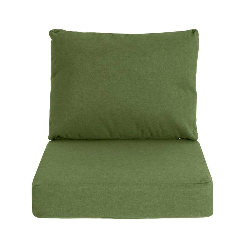 Roomfitters Noah Outdoor Club Chair Cushion Set with 5 Inch Thick Padding, Water Repellent Fabric