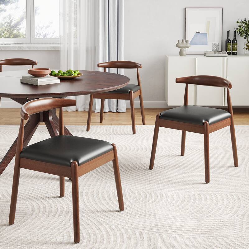 47.2" Solid Wood Round Dining Kitchen Table for 4-6 People with Intersecting Pedestal Base