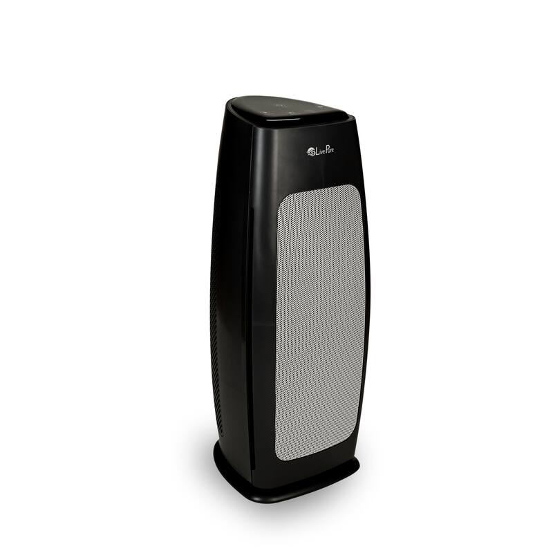 LivePure LP270THP Sierra Series Digital Tall Tower Air Purifier with Permanent Filtration - Black
