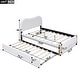 preview thumbnail 35 of 41, Upholstered Platform Bed with Twin Size Trundle Curved Wingback Bed