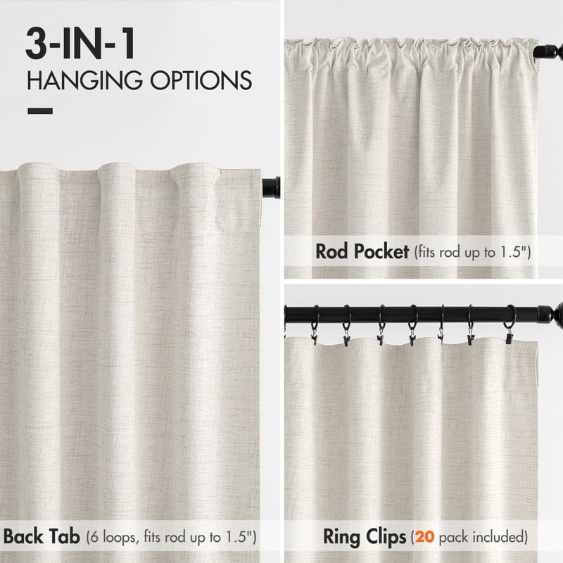 Blackout Curtains 90 inches Long, Curtains for Bedroom Living