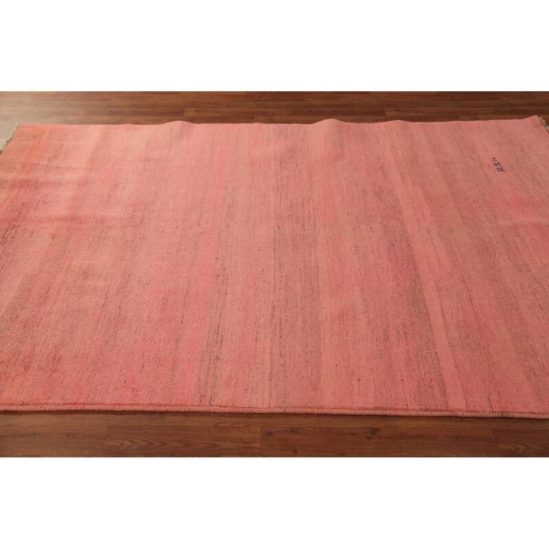 Pink Gabbeh Modern Area Rug Handmade Oriental Wool Carpet - 5'6" x 8'1"