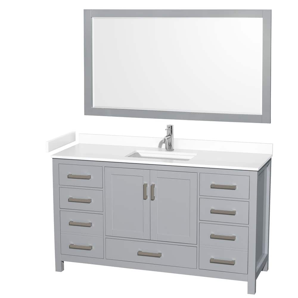 Wyndham Collection Sheffield 60" Single Bathroom Vanity, Carrara