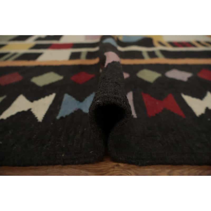 Hand Woven Oriental 100% Wool Carpet Southwestern Tribal Multi-Colored Kilim Area Rug - 10' 4'' X 8' 2''