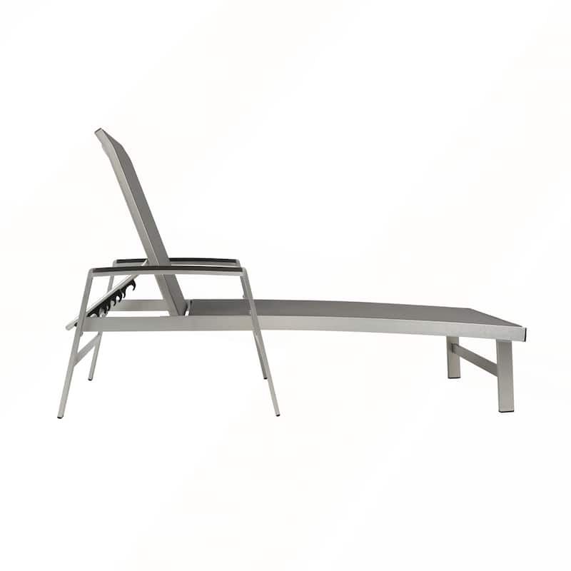 Aluminum Frame Adjustable Mesh Chaise Lounges Set