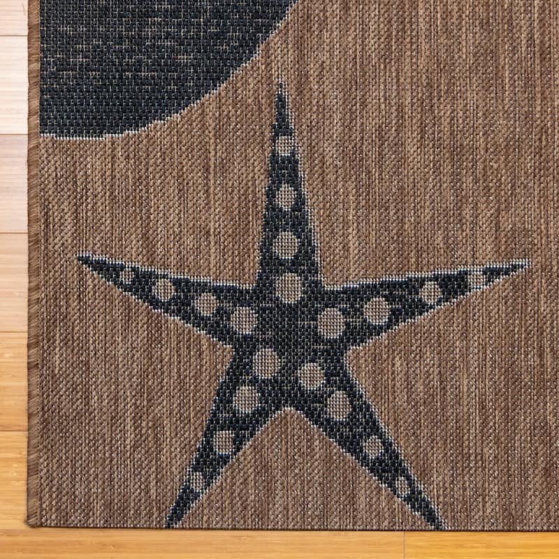 Gertmenian Solterra Nautical Coastal Tropical Weather Resistant Polypropylene Flatweave Indoor/ Outdoor Area Rug Collection
