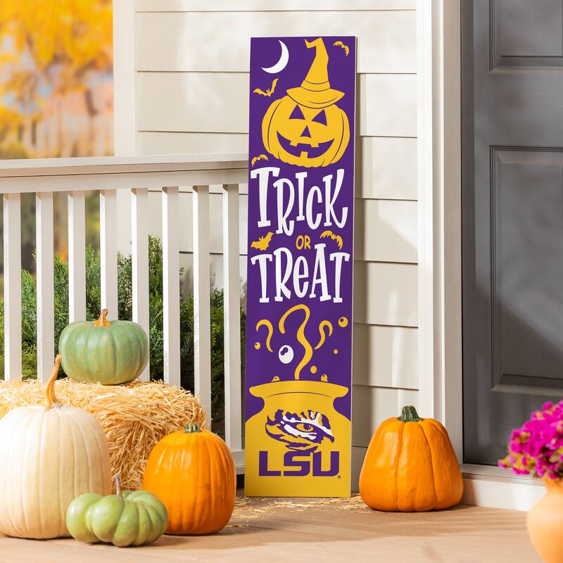 47" Double Sided Seasonal Porch Leaner, Louisiana State University - 47" x 11.25" - Halloween