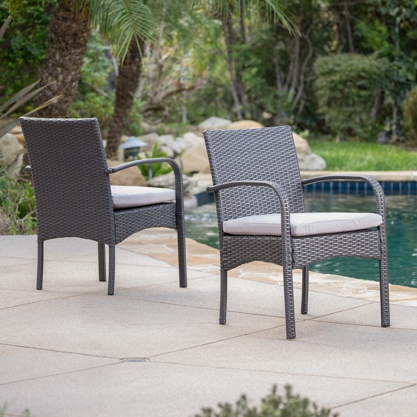 Faux wicker dining sale chairs