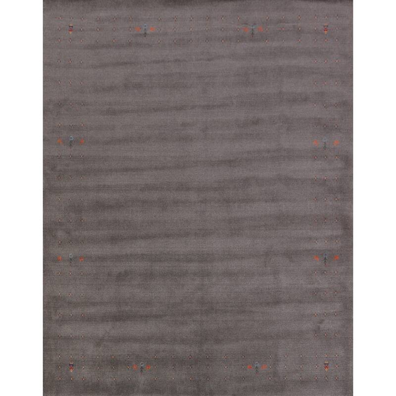 Hand Knotted Oriental 100% Wool Carpet Tribal Tribal Greys & Charcoal Gabbeh Area Rug - 10' 2'' X 8' 7''