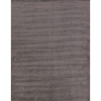 Hand Knotted Oriental 100% Wool Carpet Tribal Tribal Greys & Charcoal Gabbeh Area Rug - 10' 2'' X 8' 7''