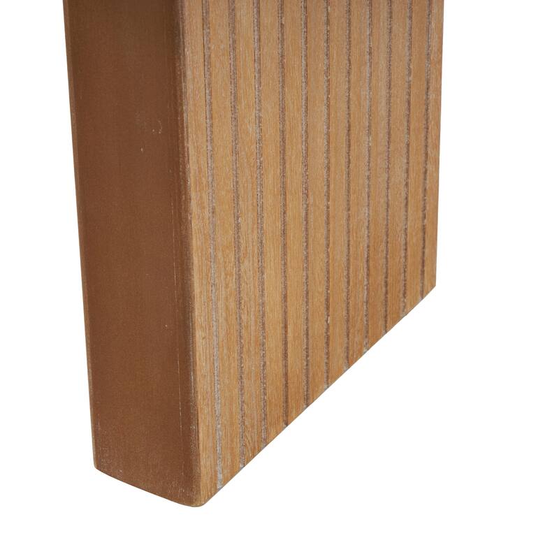 Brown Wood Rectangle Living Room Console Table with Arched Legs