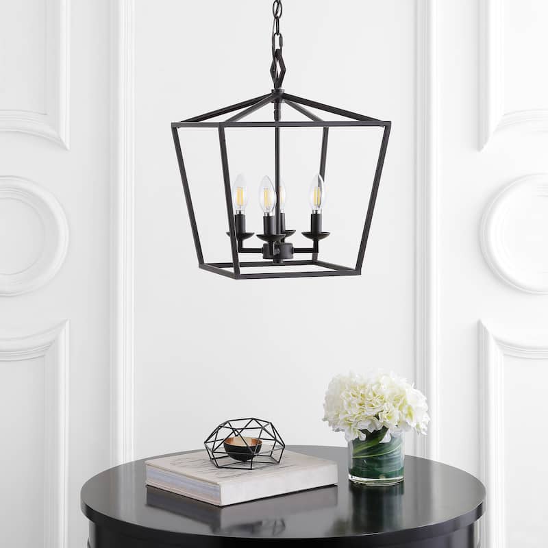 SAFAVIEH Lighting Maider 4-light Pendant - 14"x14"x22-94" - Oil Rubbed Bronze (Black) - 14Wx14Dx94H