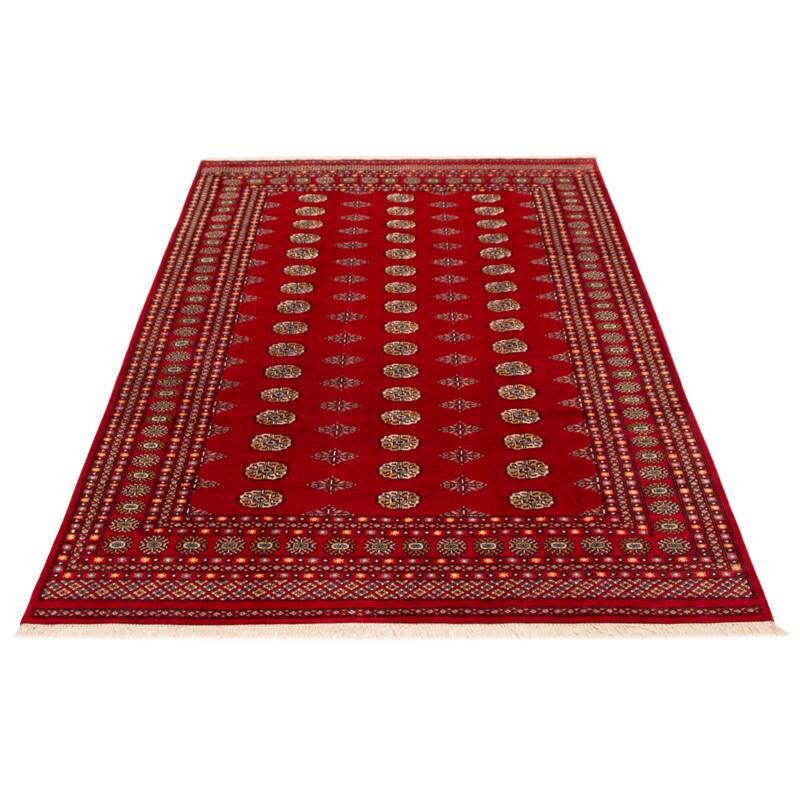 ECARPETGALLERY Hand-knotted Peshawar Bokhara Red Wool Rug - 6'9 x 10'7