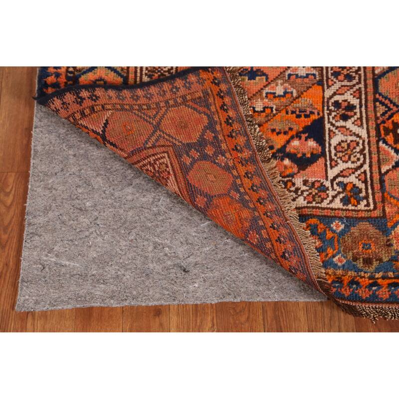 Hand Knotted Oriental 100% Wool Carpet Traditional Geometric Oranges & Rust Lori Runner Rug - 14' 9'' X 2' 10''