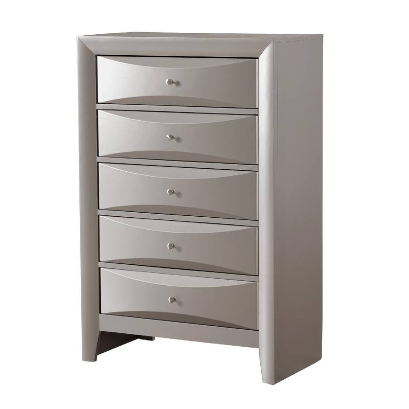 Wooden 5-Drawer Bedroom Chest - 48" - Silver Champagne