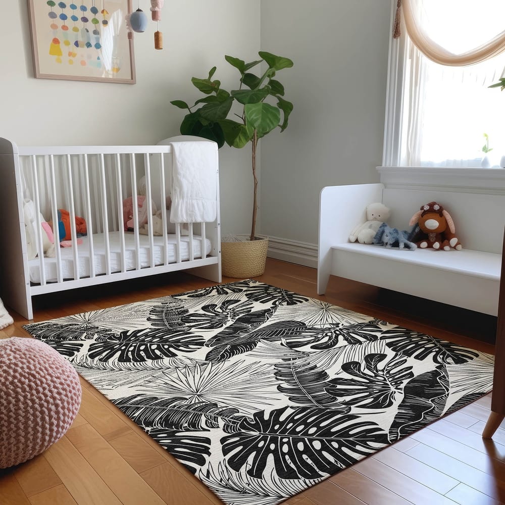 Premium Washable Super Soft Tropical Palm Leaf Mayfield Rug