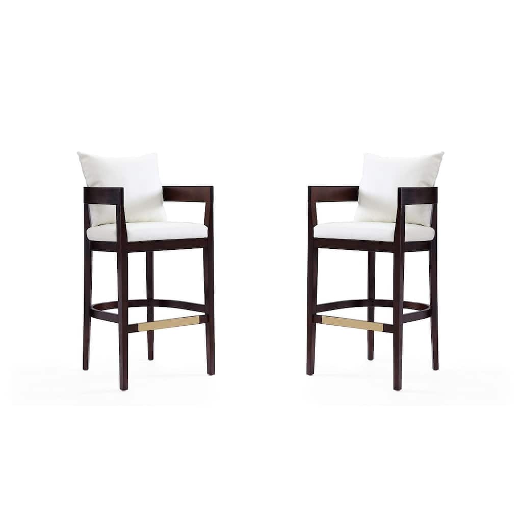 Manhattan Comfort Ritz 38 in. Dark Walnut Beech Wood Barstool (Set of 2)