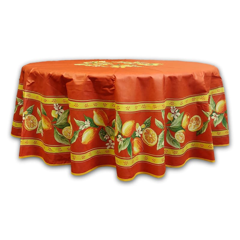 Wipeable Spill Resistant Provencal Cotton Cannes Collection Tablecloth