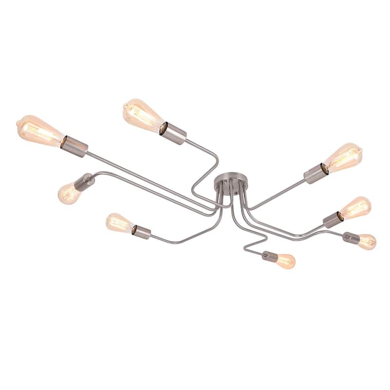8 - Light Mid-Century Modern Industrial Spider Shape Circuit Board Semi-Flush Mount