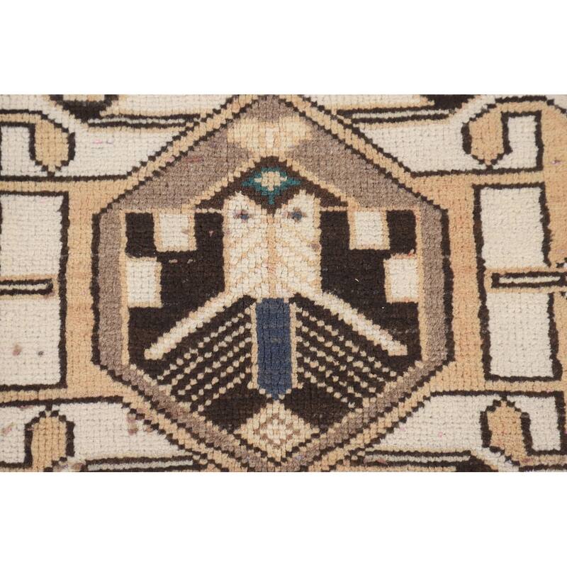 Tribal Geometric Bakhtiari Persian Vintage Rug Handmade Wool Carpet - 5'3" x 9'10"