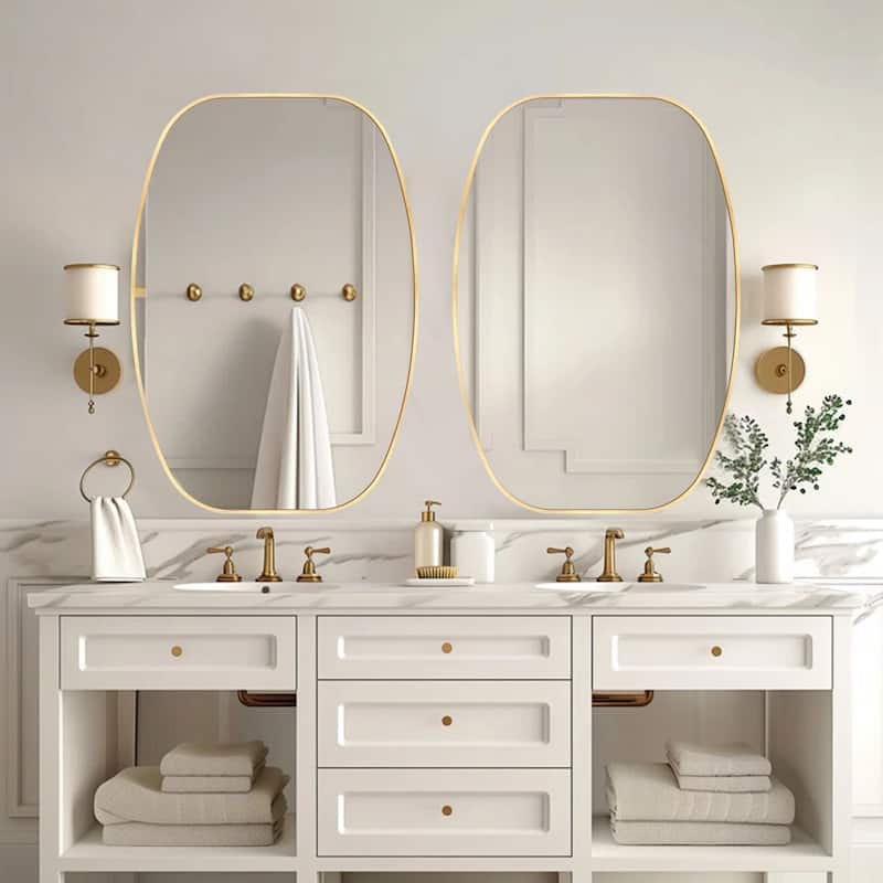 2 Pack Oval Mirror Vanity Decorative Wall Mirror