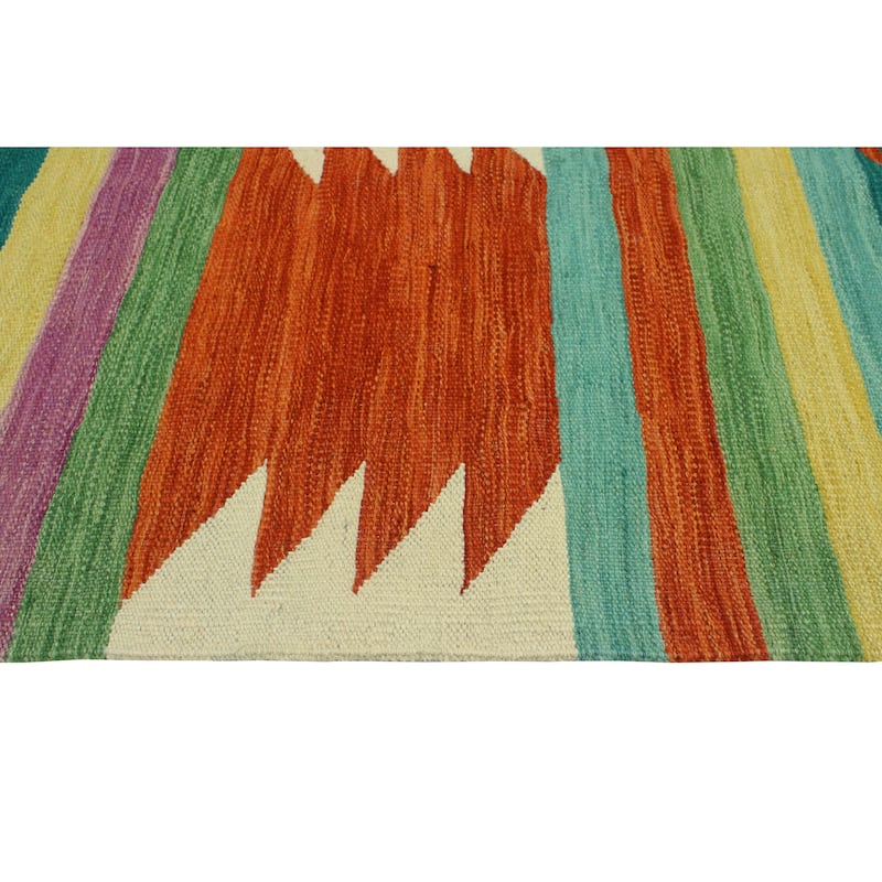 Modern Flatweave Ramiro Red/Ivory Rug - 5'9" x 7'10"