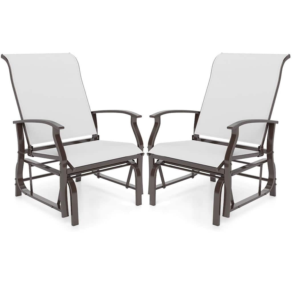 Costway Porch Gliders Set of 2/4 with Reclined High Back Breathable - See Details