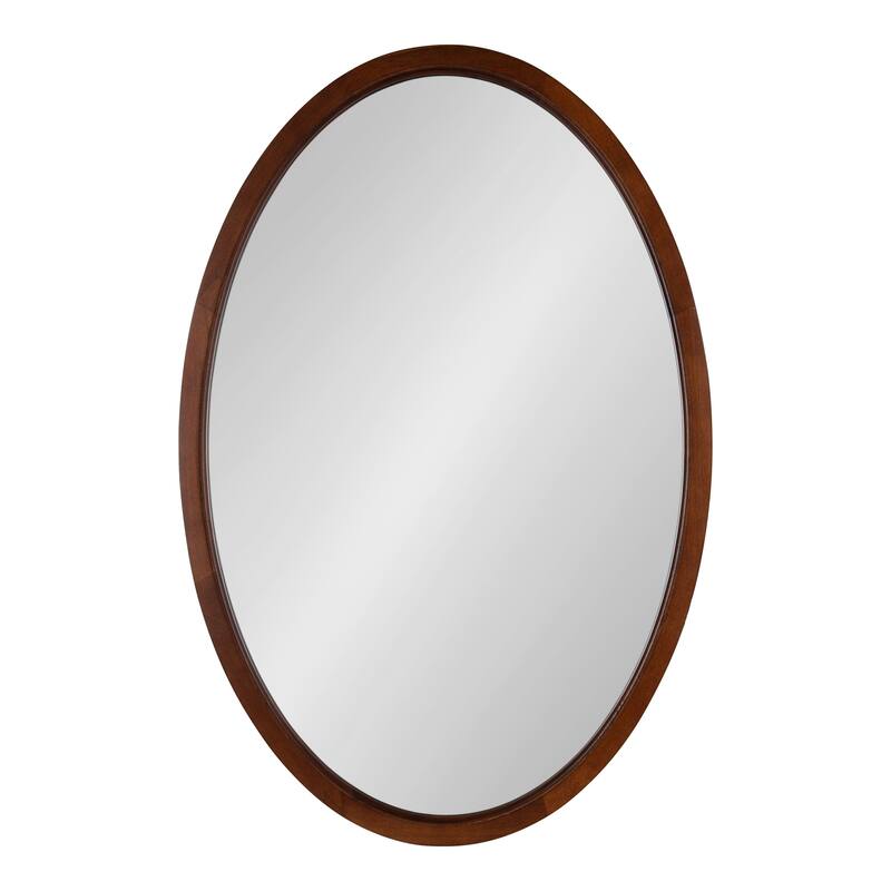 Kate and Laurel Hogan Oval Framed Wall Mirror - 24x36 - Walnut Brown