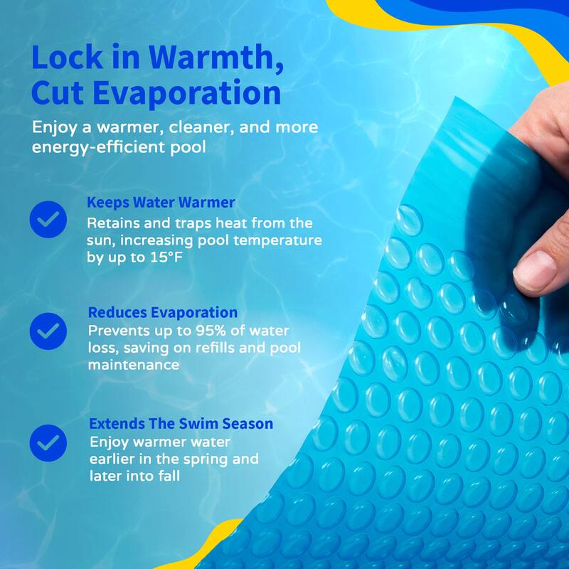Blue Wave 8-mil Solar Blanket for Round Above-Ground Pools - Blue