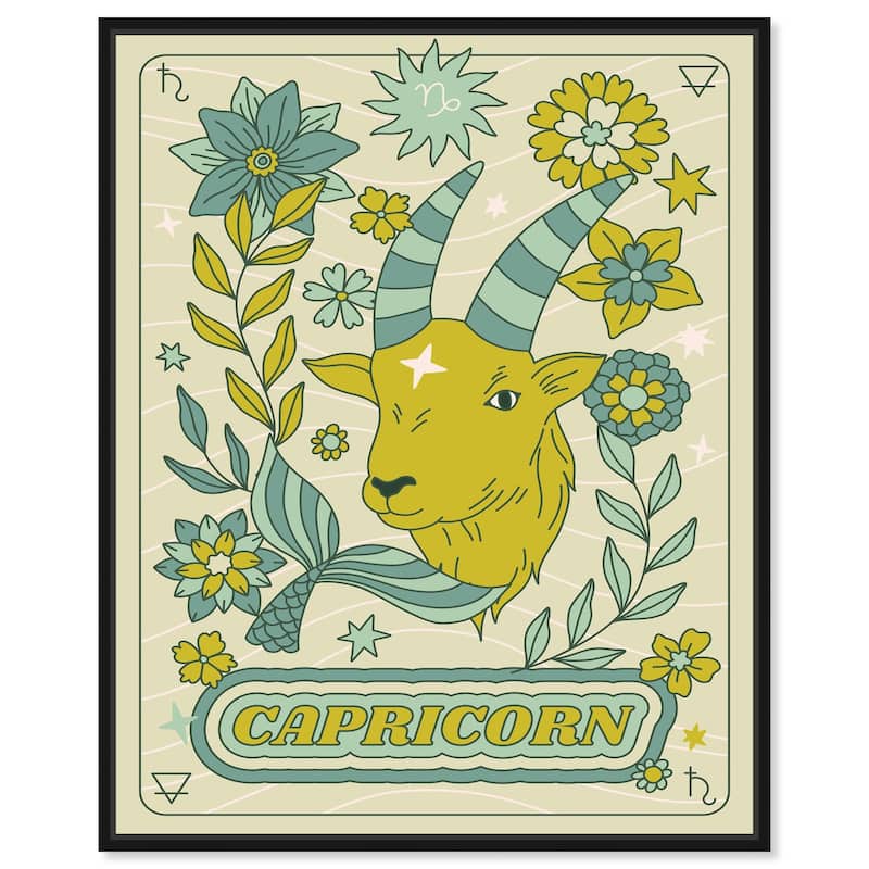 Capricorn Stars Card Canvas by Art Remedy - 16" x 20" - Black