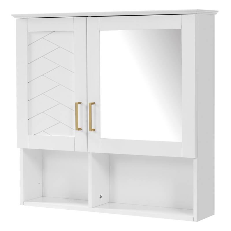 Roomfitters 30 Inch 2-in-1 Wall Mount Medicine Cabinet, Mirror Storage with Adjustable Shelves & Soft Close