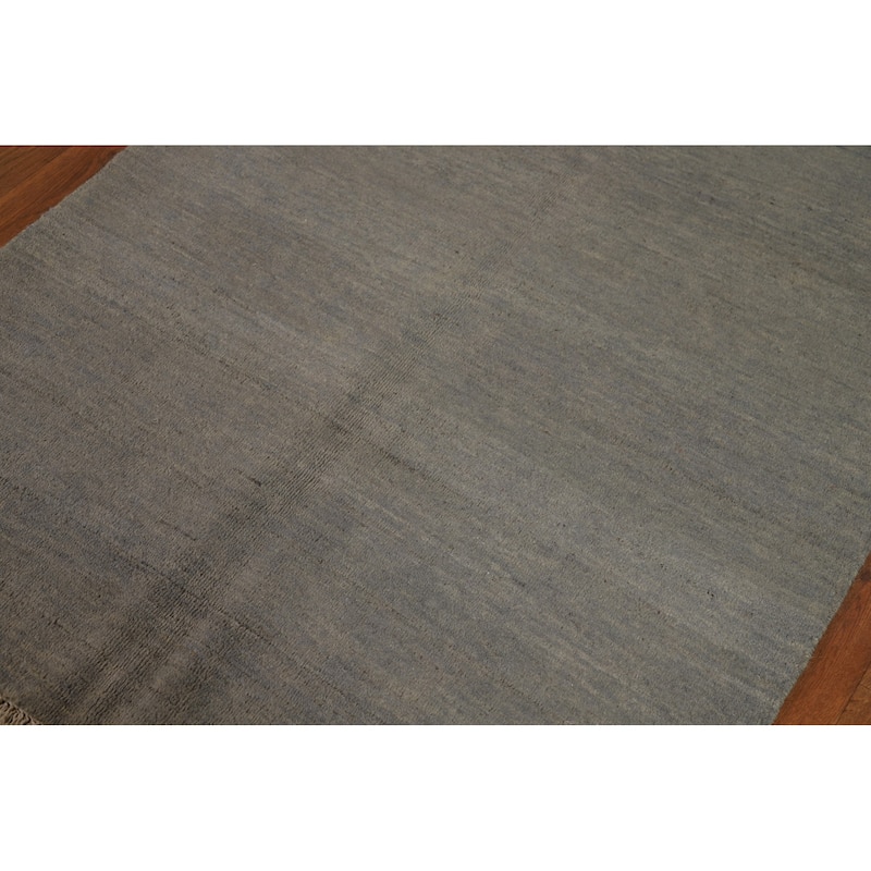 Hand Knotted Oriental 100% Wool Carpet Modern Modern Beige & Ivories Gabbeh Area Rug - 5' 9'' X 3' 8''