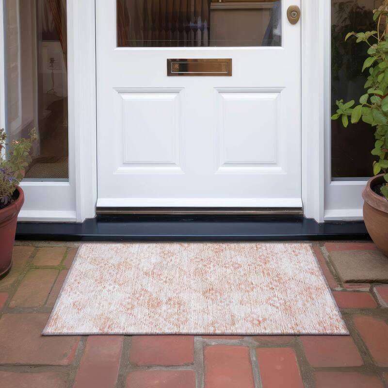 Machine Washable Indoor/ Outdoor Boho Modern Chantille Rug
