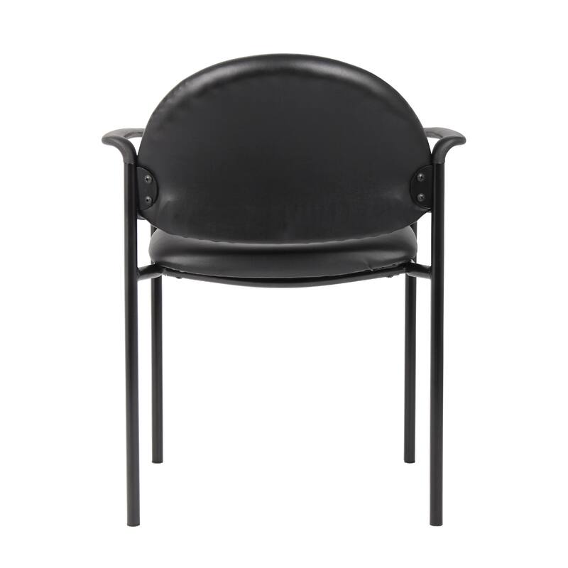 Wade Diamond Stackable Chair, Molded Cap, Waterfall Seat, Black Vinyl