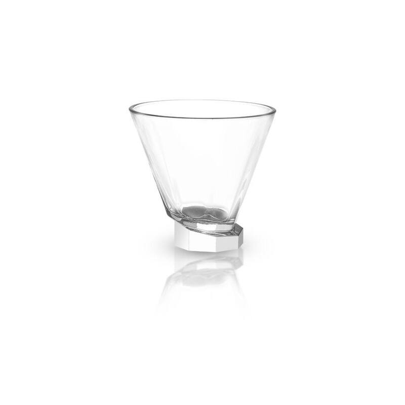 JoyJolt Octagon Aqua Vitae 8.6 oz Crystal Martini Glasses, Set of 2