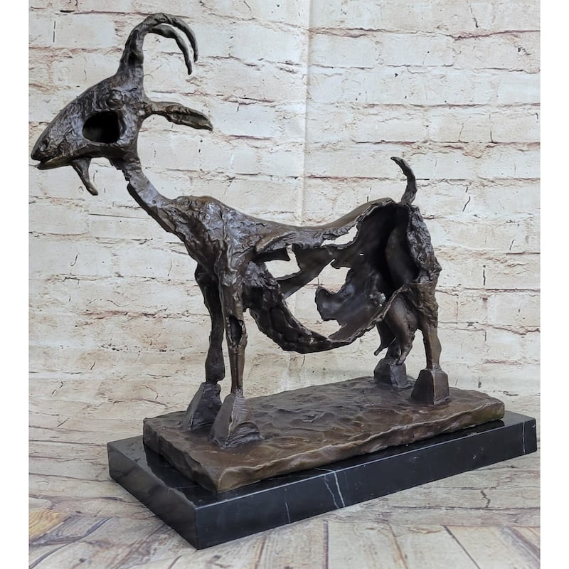 Pablo Pico She Goat 1952 Bronze Statue Sculpture Replica Figure Marble Base 14.5 Inches