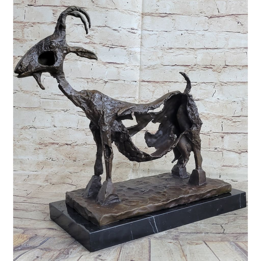 Pablo Pico She Goat 1952 Bronze Statue Sculpture Replica Figure Marble Base 14.5 Inches