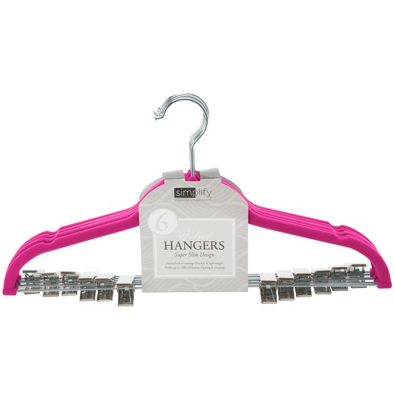 Simplify 24 Pack Velvet Hangers with Clips