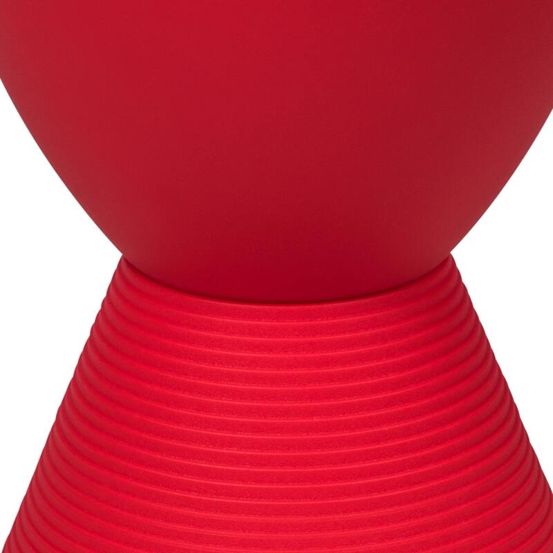 Boyd Round Side Table with Ribbed Design Base - Accent Hourglass End Table with Removable Lid for Living Room & Bedroom
