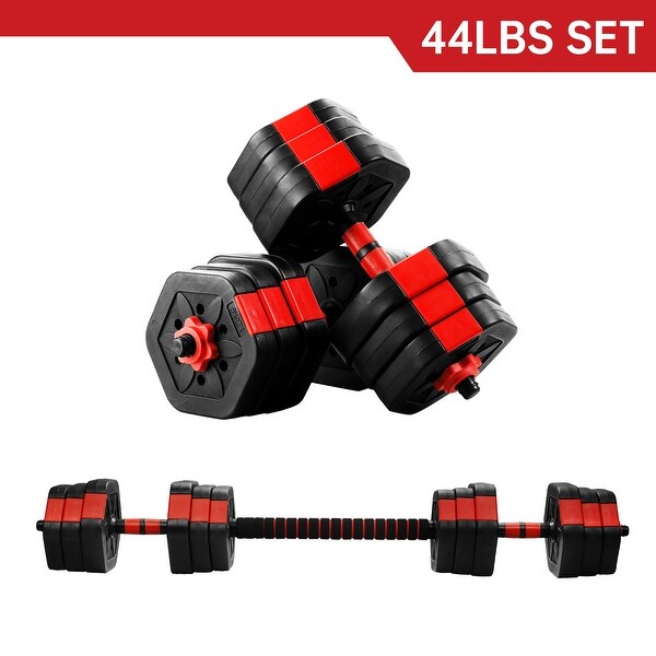 Ainfox 2 in 1 Adjustable Dumbbell Set 33/44/66 Lbs Gym Workout