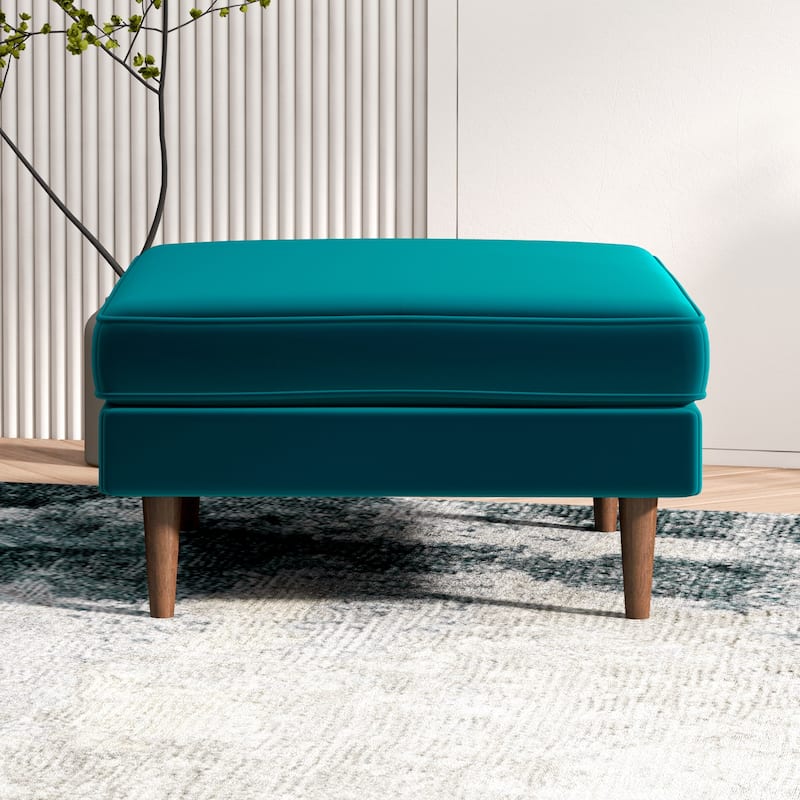 Felicia Mid-Century Upholstered Velvet Ottoman