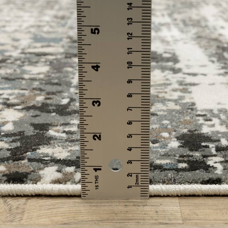 Style Haven Ripley Abstract Ivory/ Grey Mixed Pile Area Rug