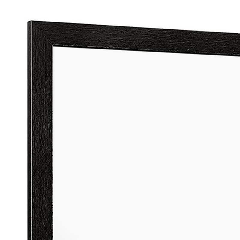 Sami 40 x 40 Dresser Mirror, Embossed Texture, Modern Style, Black Wood (Mirror Only)