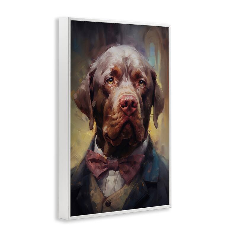 Stupell Dog in Timeless Suit Fashion Framed Giclee Art Design By Wumples