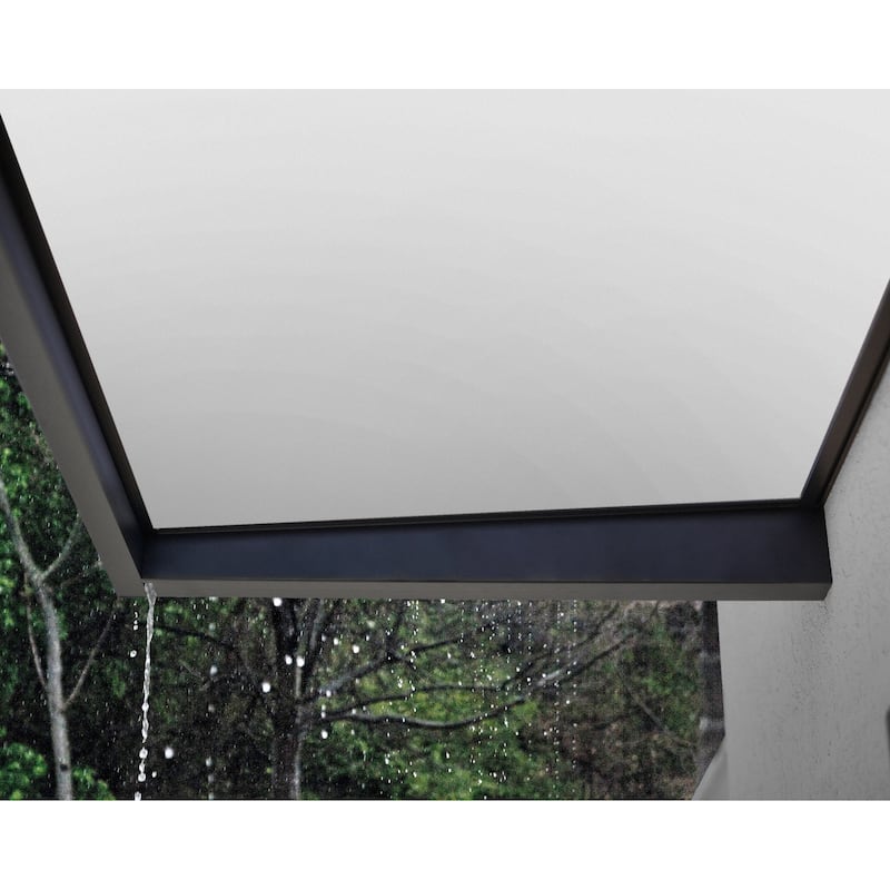 Sophia 3 ft. Gray/ White Opal Door and Window Awning