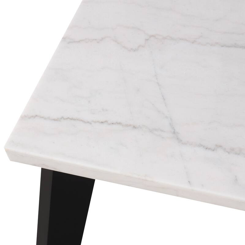 Furniture of America Fieny Modern Genuine White Marble 70-inch Dining Table