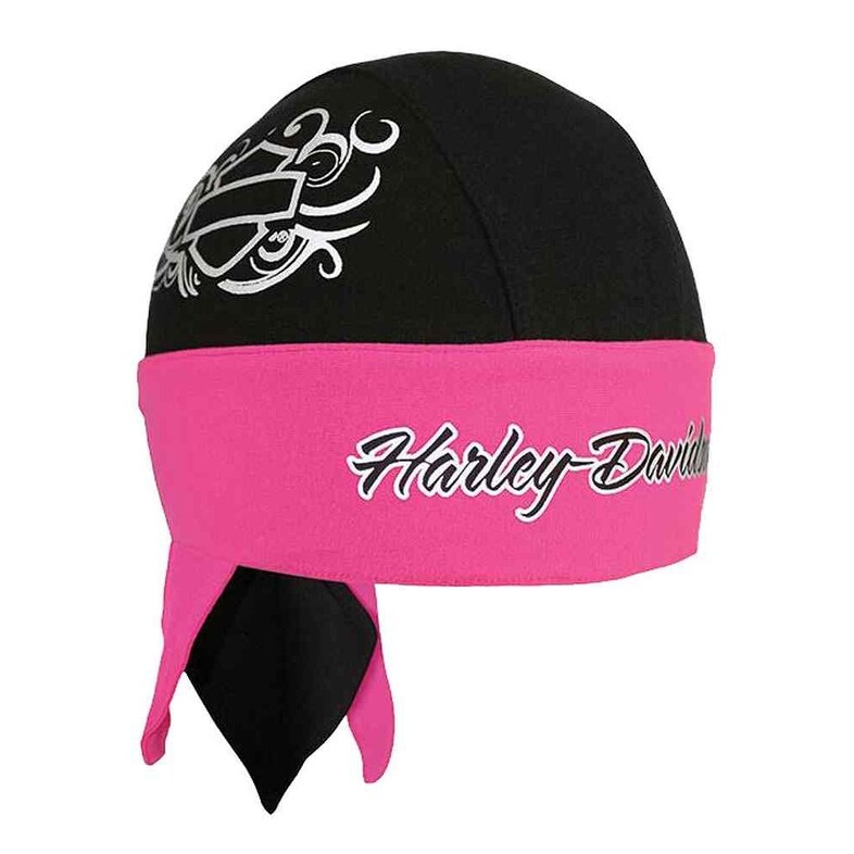 Shop Harley Davidson Women S Reflective Bar Shield Headwrap Black Pink Hw114491 One Size Overstock 17767100