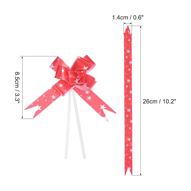 100Pcs 3.3inch Pull Bows Baskets Gift Wrapping Butterfly Knot Bow - Red