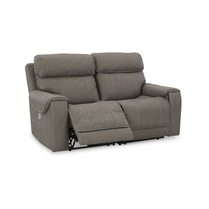 Signature Design by Ashley Starbot Gray 2-Piece Power Reclining Loveseat - 74"W x 42"D x 42"H