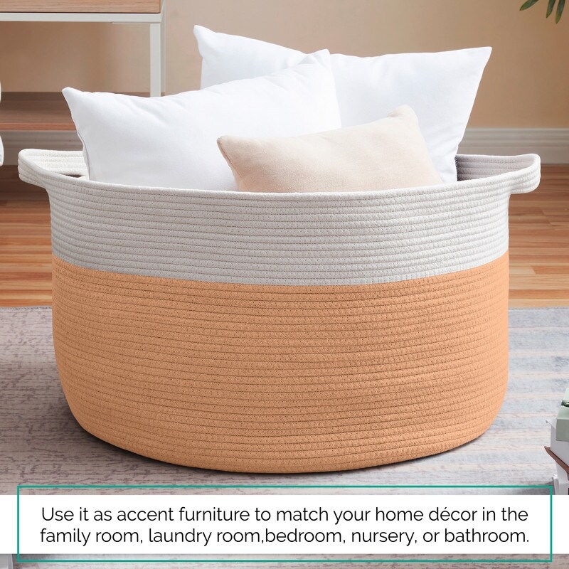 Matching laundry shop basket and bin